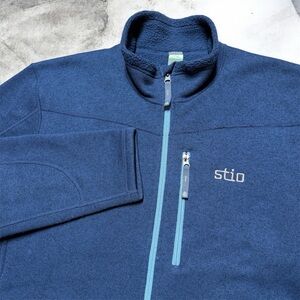 Stio Wilcox Fleece Jacket Blue Heather Men’s Size Large Full Zip Outdoor Hiking